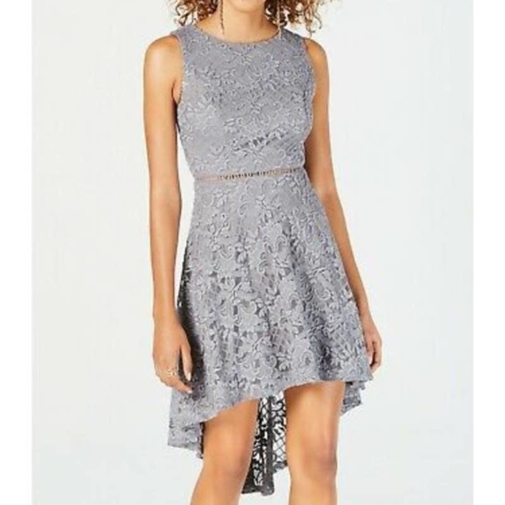 Womens City Studios Juniors' Glitter Lace High-Low Dress Size-5